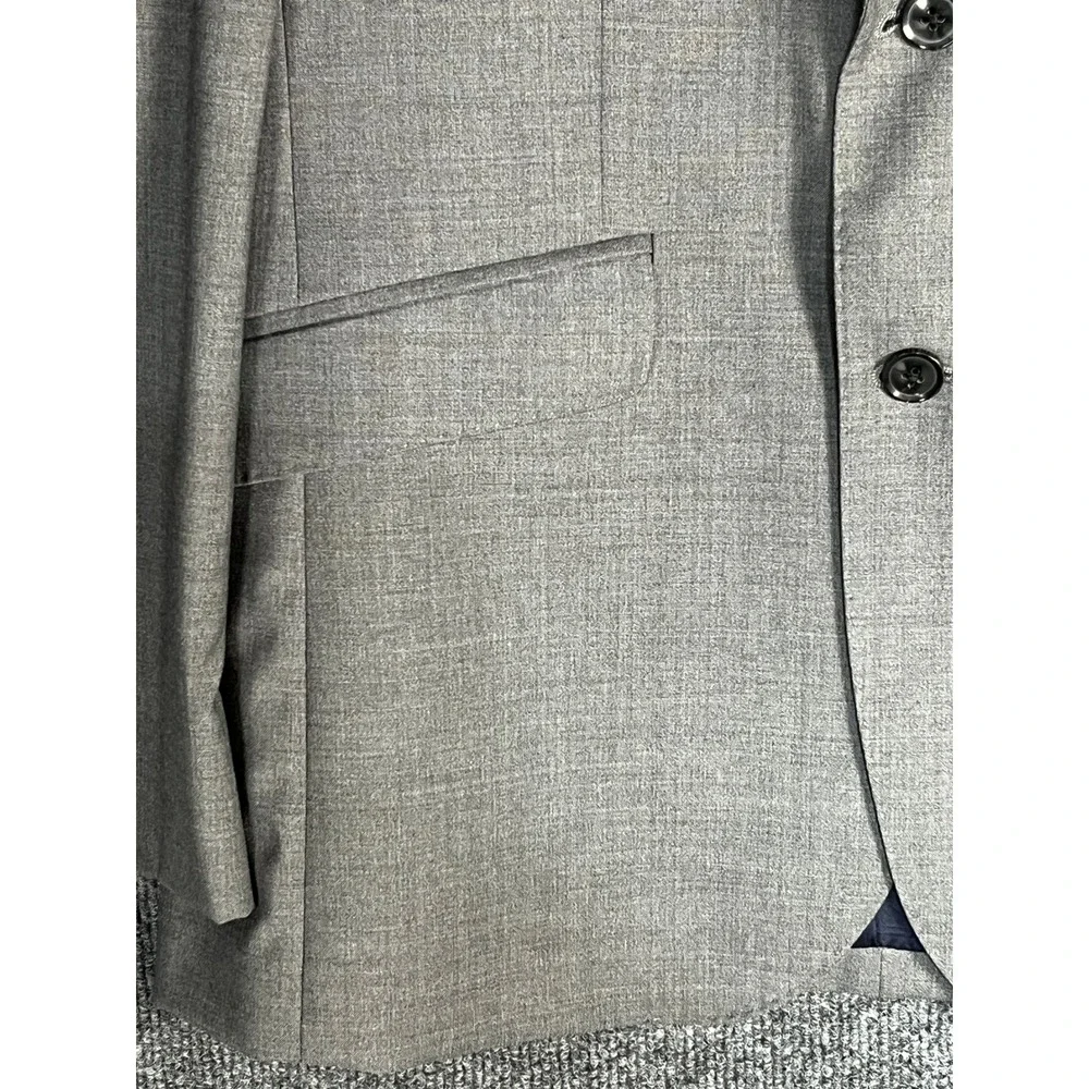 NWT Hardy Amies Savile Row London Men's Grey Wool Blazer Suit Jacket 38R Slim - Picture 6 of 16